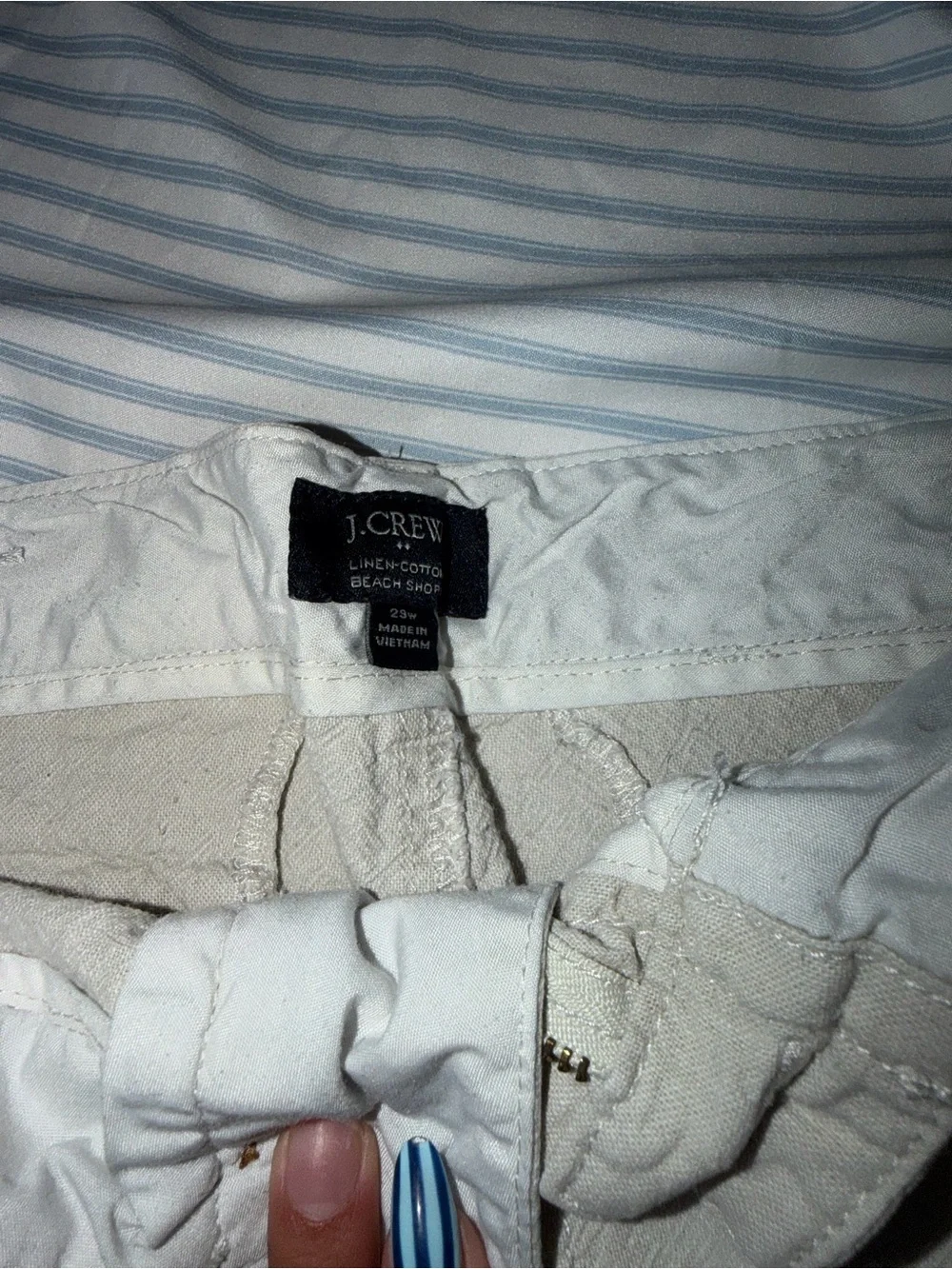 J. Crew Men's Light Beige Flat-Front Cotton Shorts